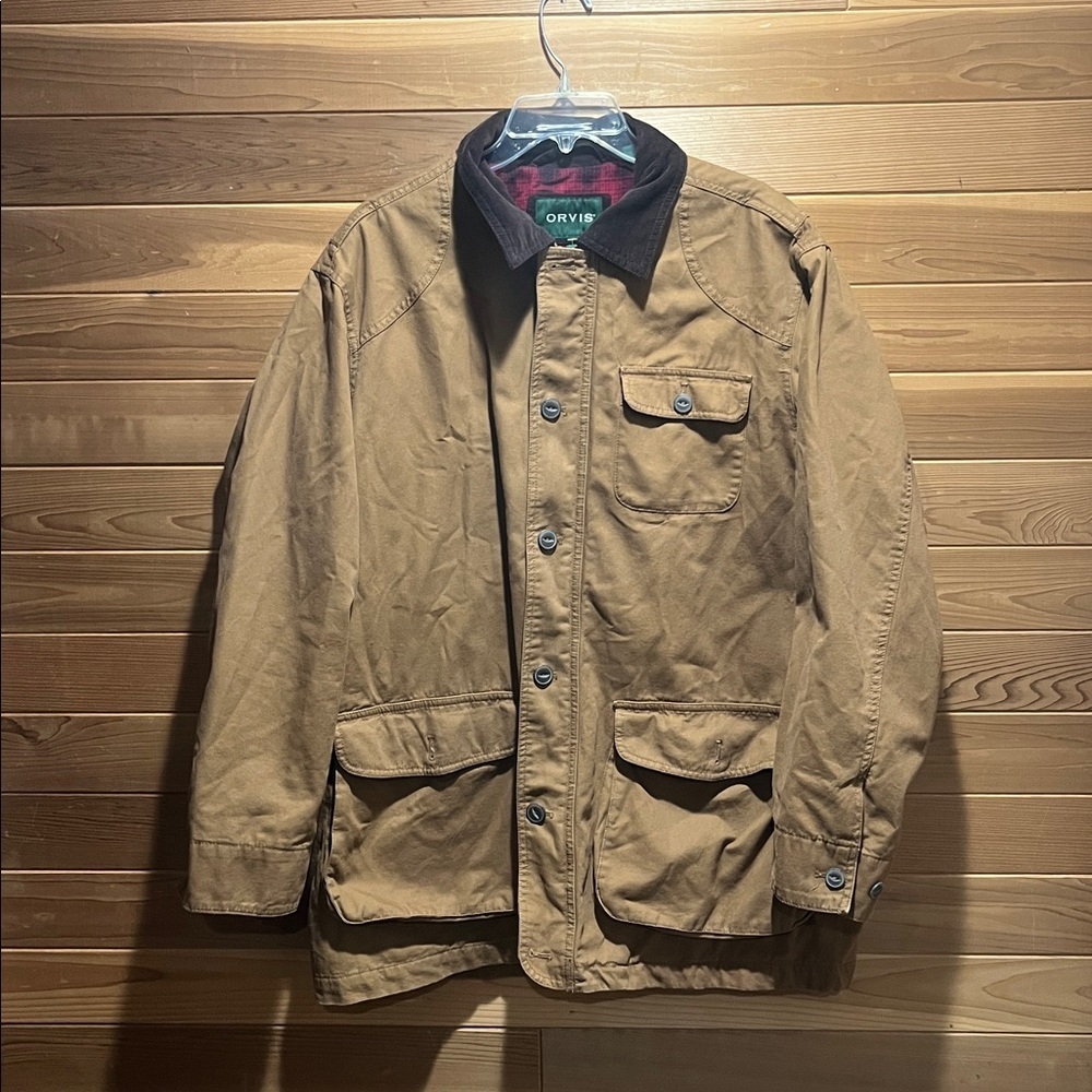 ORVIS FLANNEL LINED VINTAGE BARN CHORE JACKET MENS LARGE WOMENS XL - Picture 3 of 8